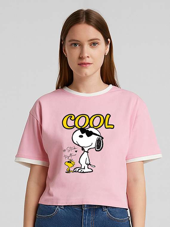 women printed short sleeve crop t-shirt - 22408853 -  Standard Image - 1