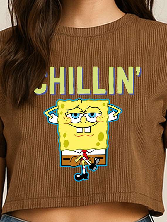 women printed short sleeve crop t-shirt - 22408870 -  Standard Image - 1