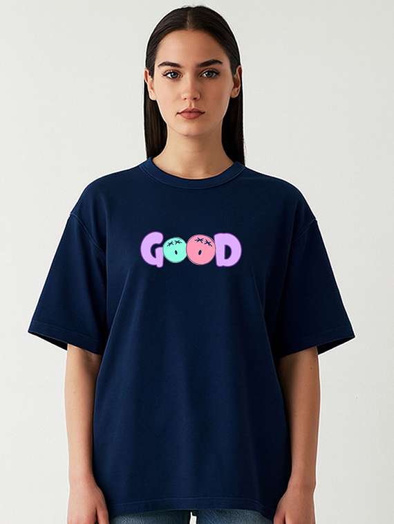 women printed short sleeve oversized t-shirt - 22408890 -  Standard Image - 1