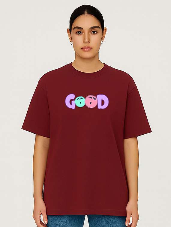 women printed short sleeve oversized t-shirt - 22408909 -  Standard Image - 1