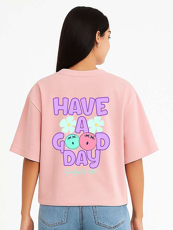 women printed short sleeve oversized t-shirt