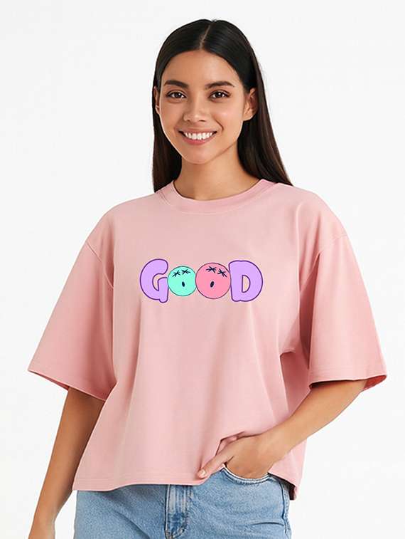 women printed short sleeve oversized t-shirt - 22408914 -  Standard Image - 1