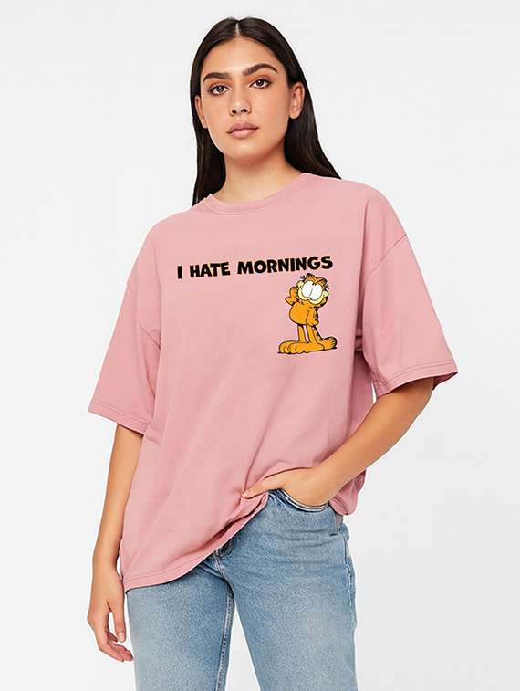 women printed short sleeve oversized t-shirt - 22408915 -  Standard Image - 1