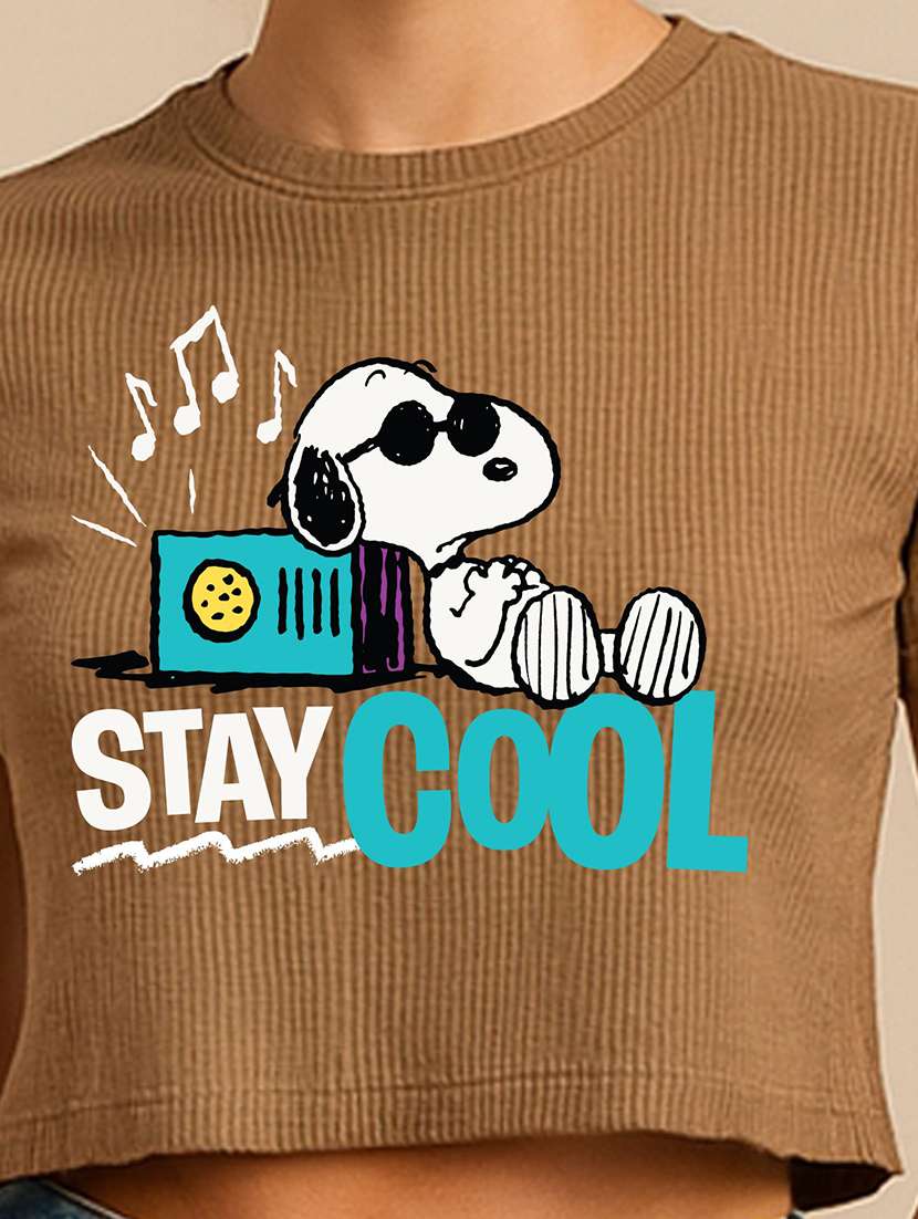 women printed short sleeve crop t-shirt - 22408918 -  Standard Image - 1