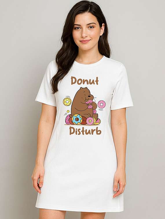 women printed short sleeve t-shirt dress