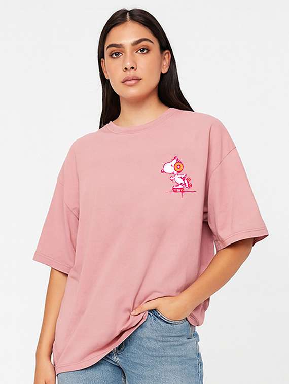 women printed short sleeve oversized t-shirt - 22408943 -  Standard Image - 1