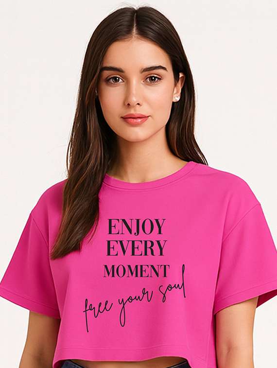 women printed short sleeve crop t-shirt - 22408967 -  Standard Image - 1