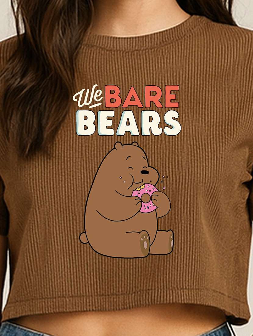 women printed short sleeve crop t-shirt - 22408976 -  Standard Image - 1