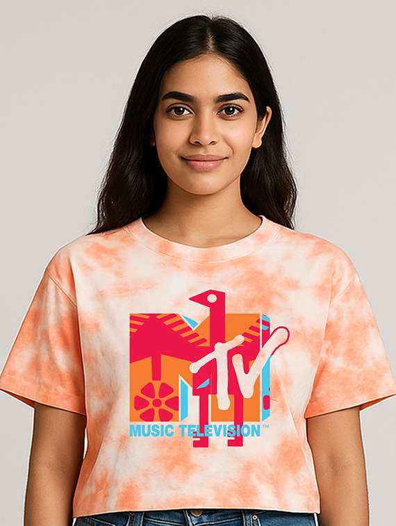 Women Printed Short Sleeve Crop T-shirt - 22409001 -  Standard Image - 1