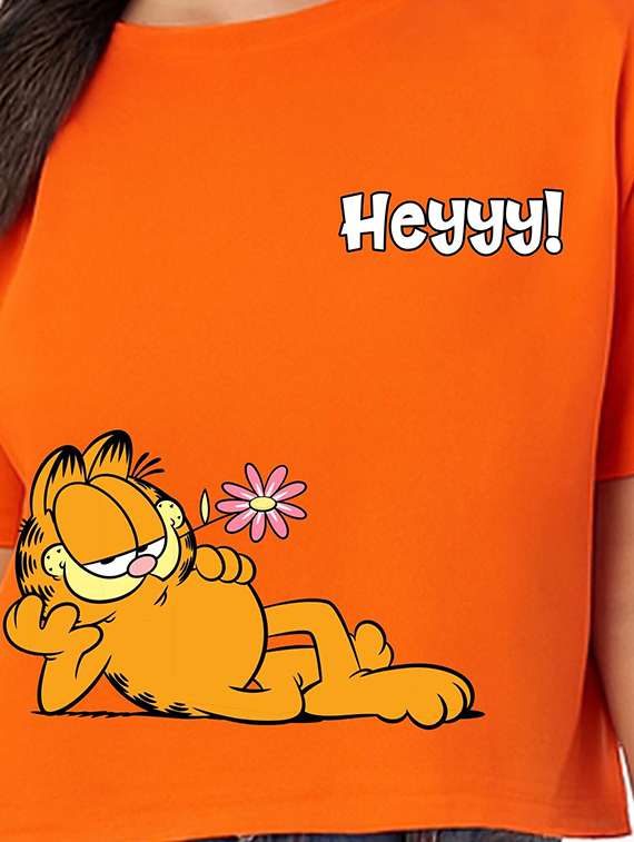 women printed short sleeve crop t-shirt - 22409119 -  Standard Image - 1