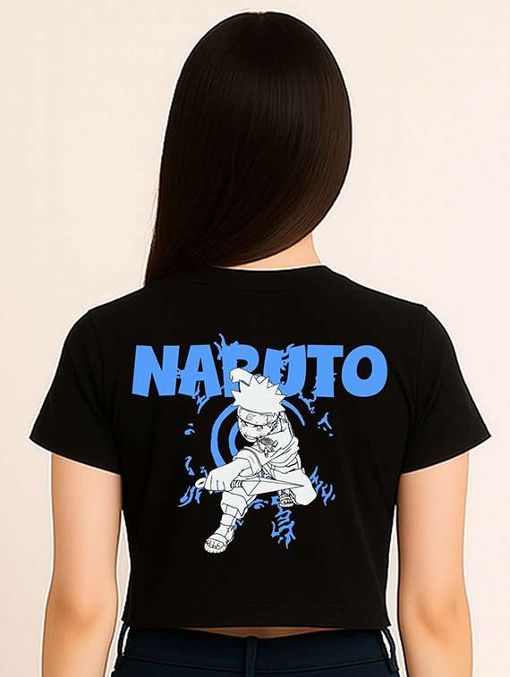 women printed short sleeve crop t-shirt