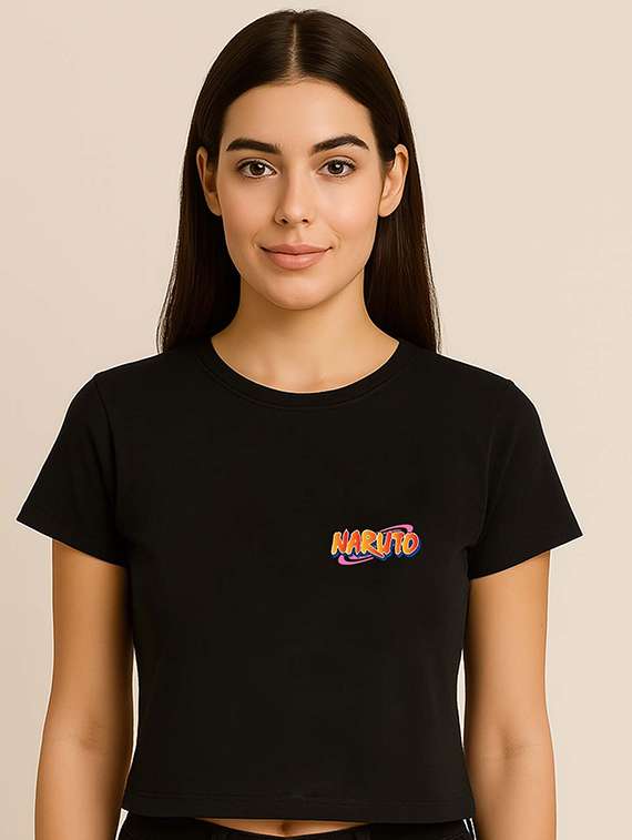 women printed short sleeve crop t-shirt - 22409146 -  Standard Image - 1