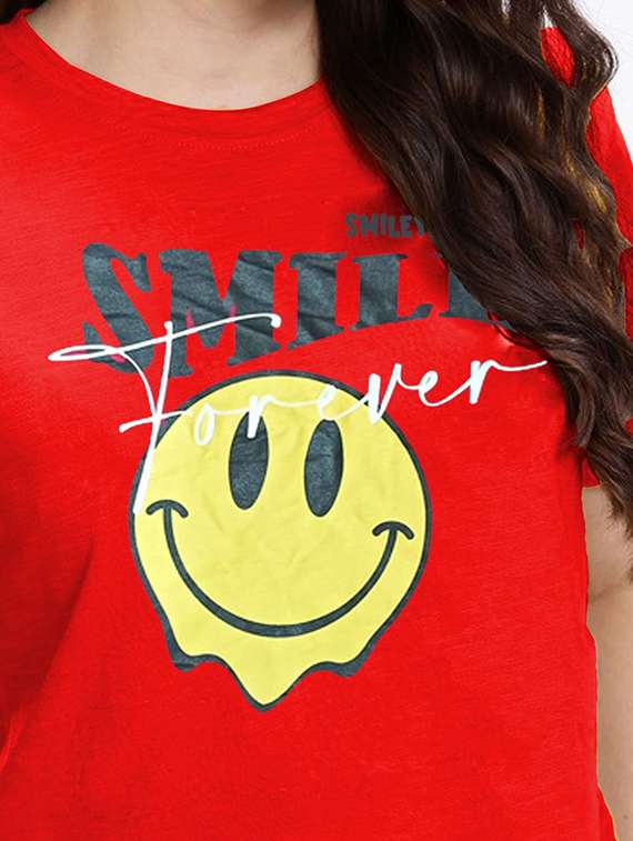 women printed short sleeve crop t-shirt - 22409155 -  Standard Image - 1