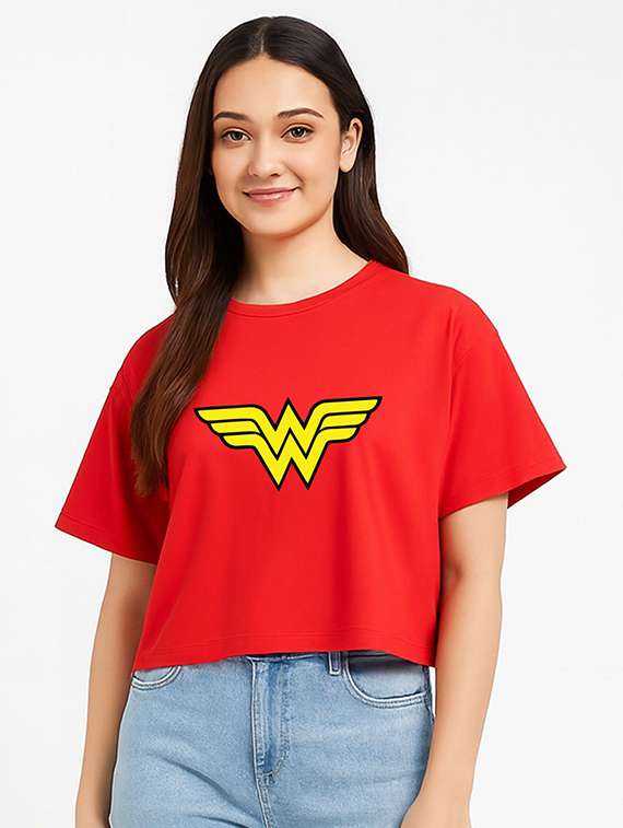women printed short sleeve crop t-shirt