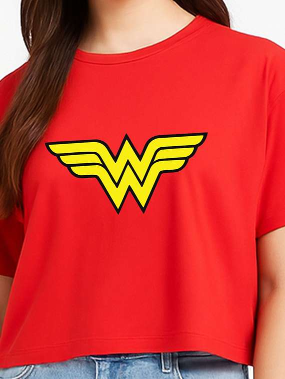 women printed short sleeve crop t-shirt - 22409170 -  Standard Image - 1