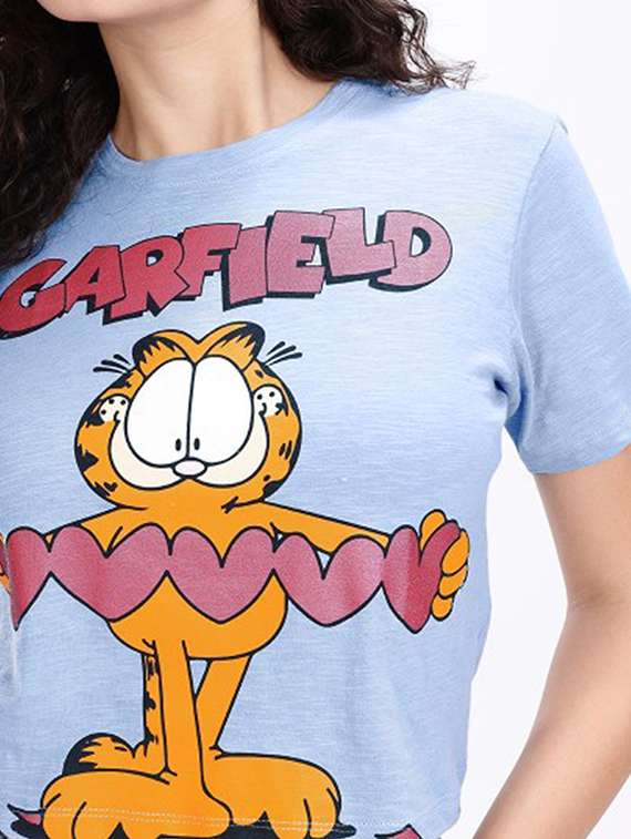 women printed short sleeve crop t-shirt - 22409172 -  Standard Image - 1