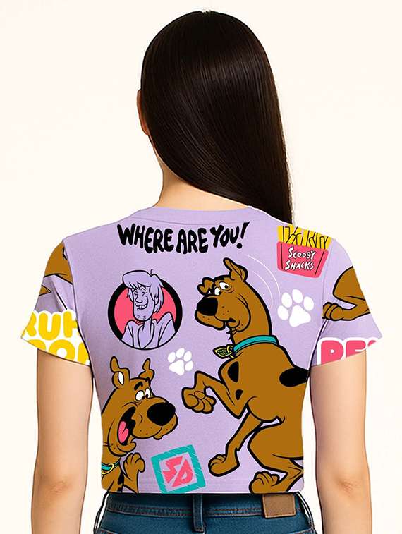 Women Printed Short Sleeve Crop T-shirt - 22409175 -  Standard Image - 1