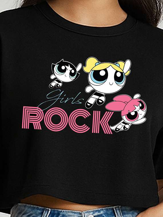 women printed short sleeve crop t-shirt - 22409184 -  Standard Image - 1