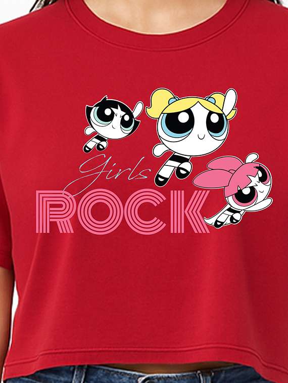 women printed short sleeve crop t-shirt - 22409198 -  Standard Image - 1