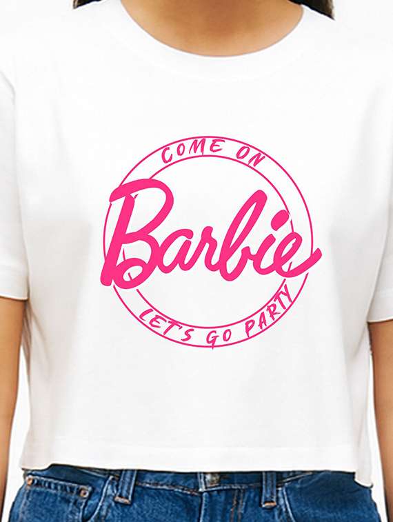 women printed short sleeve crop t-shirt - 22409201 -  Standard Image - 1