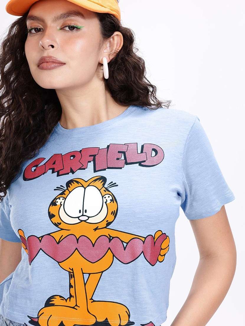 women printed short sleeve crop t-shirt - 22409242 -  Standard Image - 1