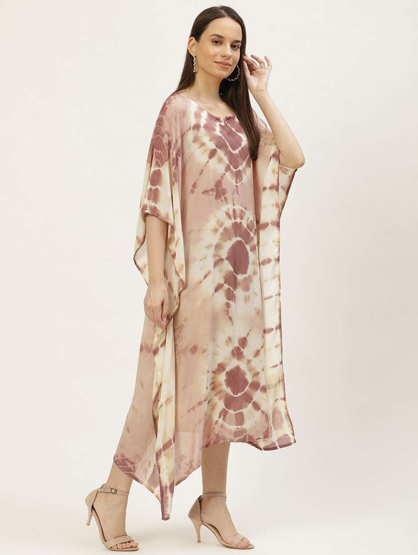 women kaftan dress tie & dye print viscose - 22409345 -  Standard Image - 1