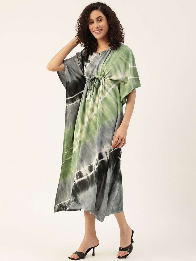 women round neck viscose tie-up dress - 22409349 -  Standard Image - 4