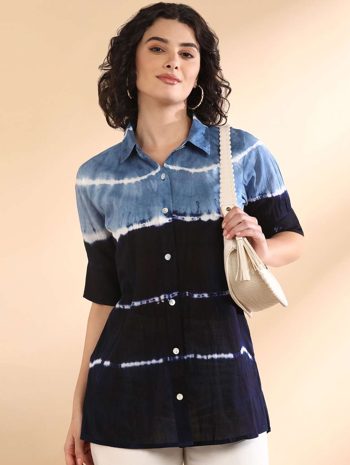 blue cotton regular shirt