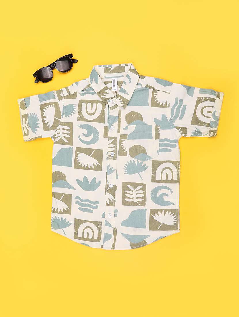 boys printed short sleeves shirt and shorts set - 22410651 -  Standard Image - 1
