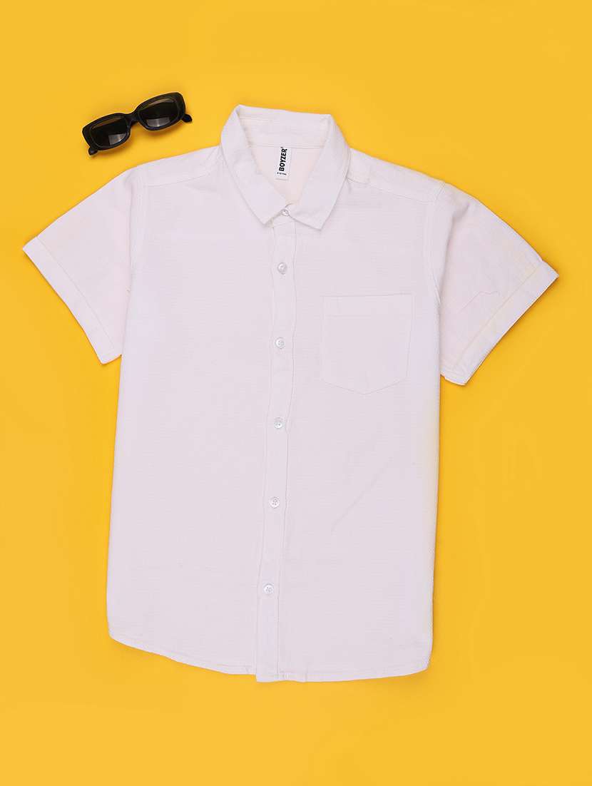 boys self design short sleeves collared shirt - 22410656 -  Standard Image - 1