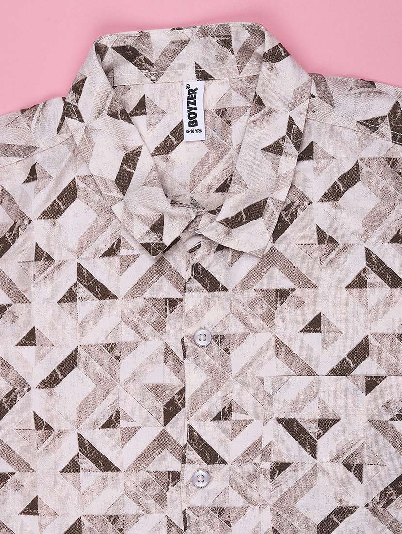 boys printed collared regular shirt - 22410659 -  Standard Image - 4