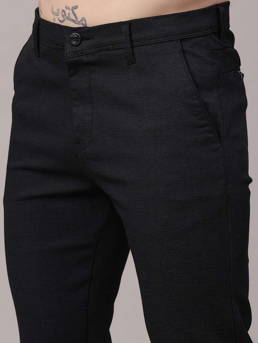 men solid mid rise chinos casual trouser - 22410679 -  Standard Image - 1