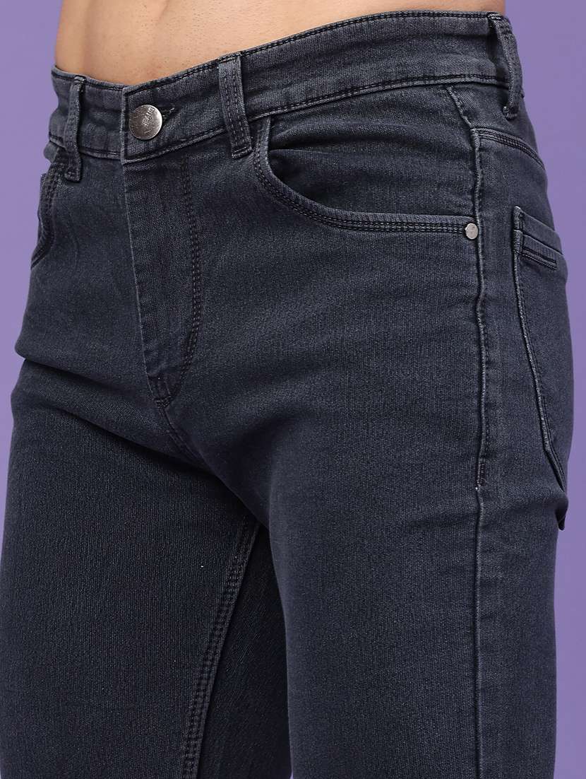 Men Solid Mid Rise Slim Fit Jeans - 22410685 -  Standard Image - 1