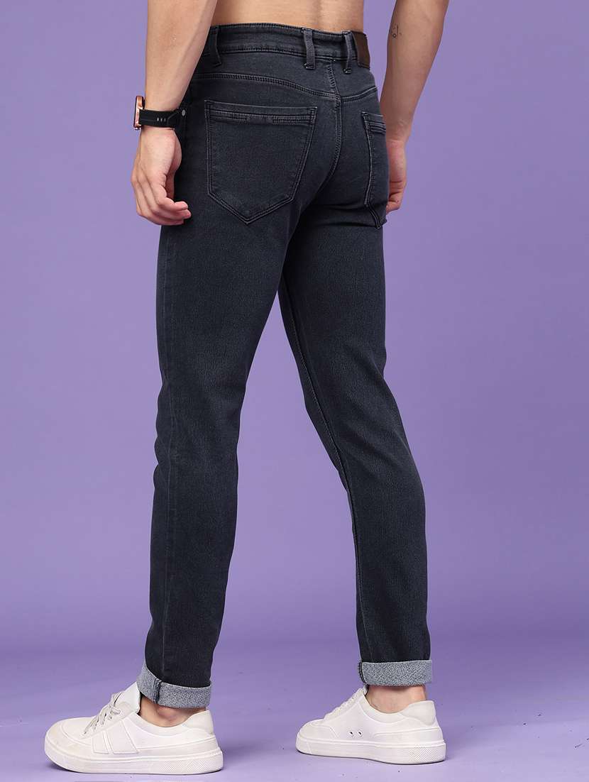 Men Solid Mid Rise Slim Fit Jeans - 22410685 -  Standard Image - 4