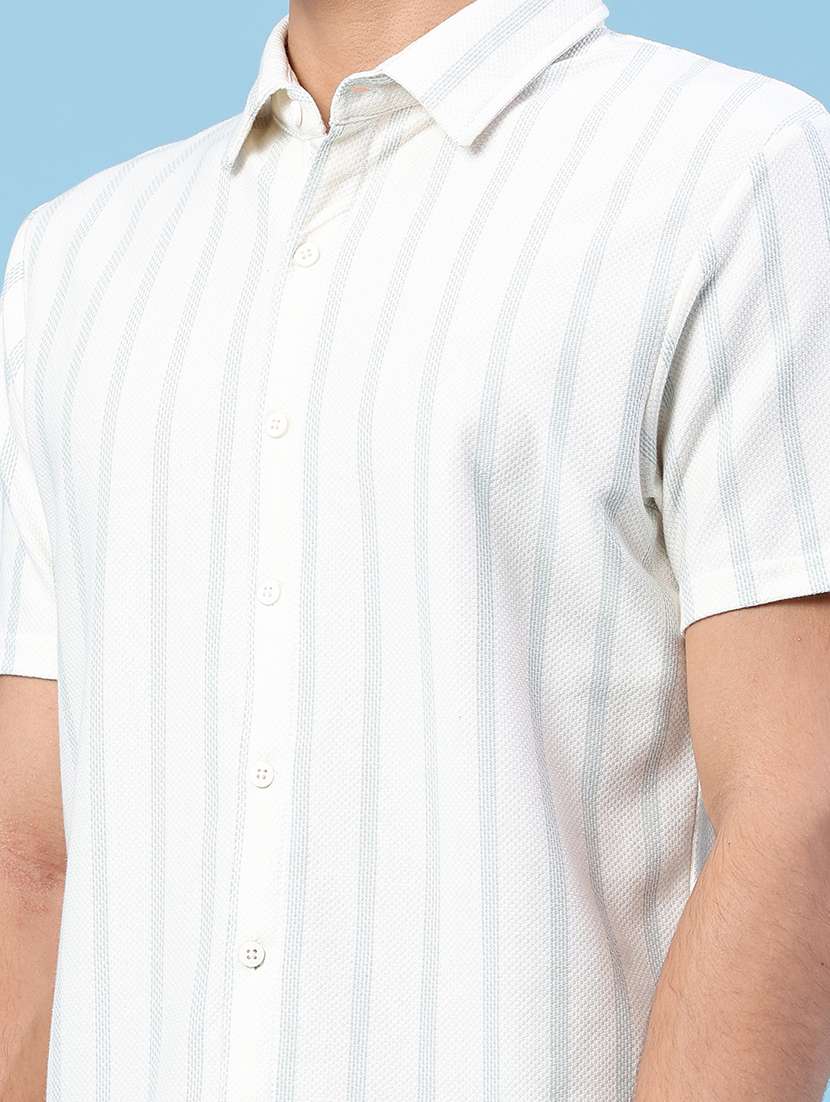 men striped short sleeve regular fit casual shirt - 22410689 -  Standard Image - 1