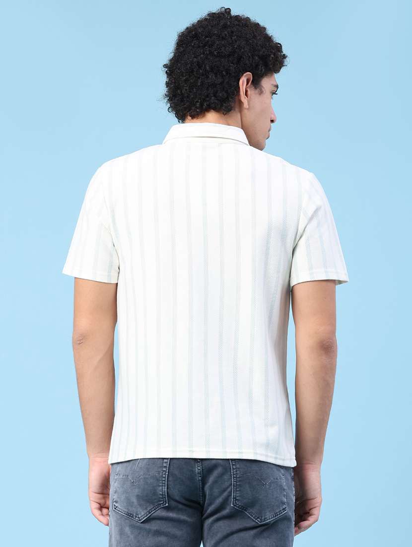 men striped short sleeve regular fit casual shirt - 22410689 -  Standard Image - 4