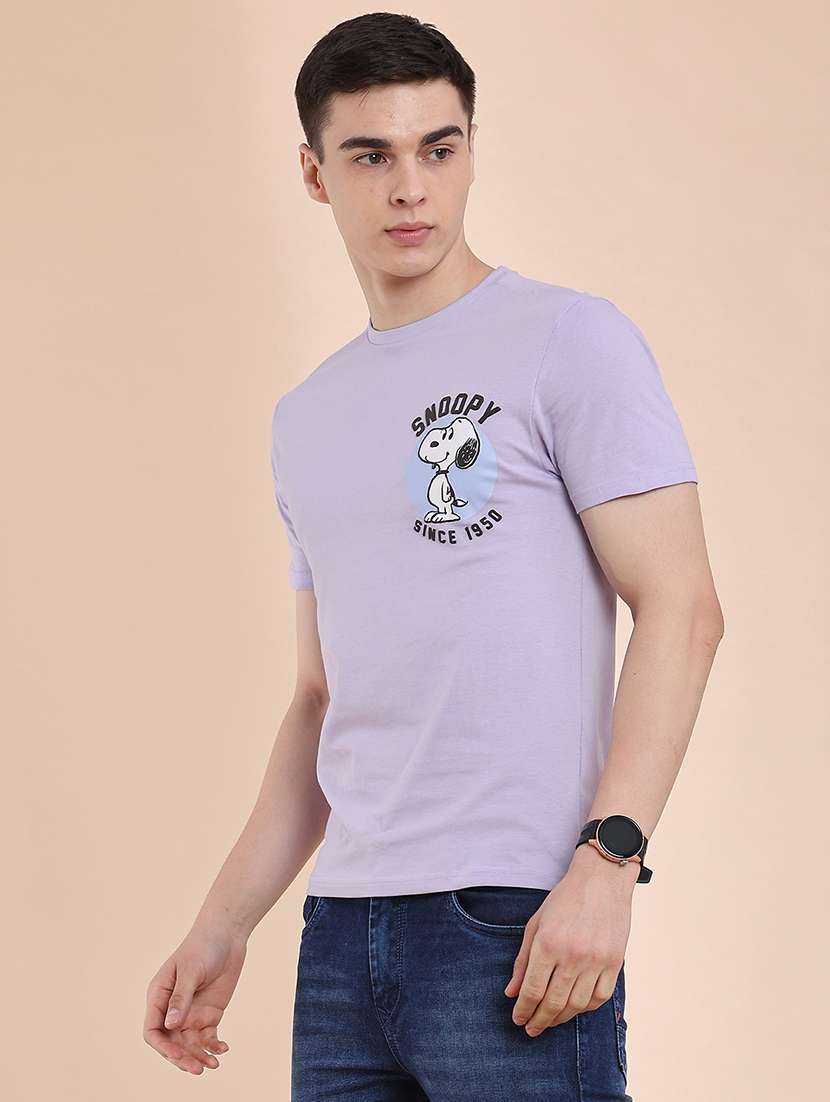 Men Printed Short Sleeve Slim Fit T-shirt - 22410726 -  Standard Image - 4