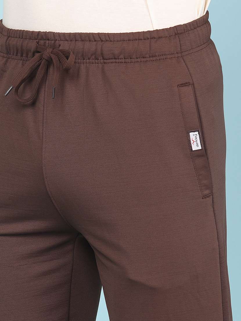 men solid mid rise full length track pant - 22410739 -  Standard Image - 1