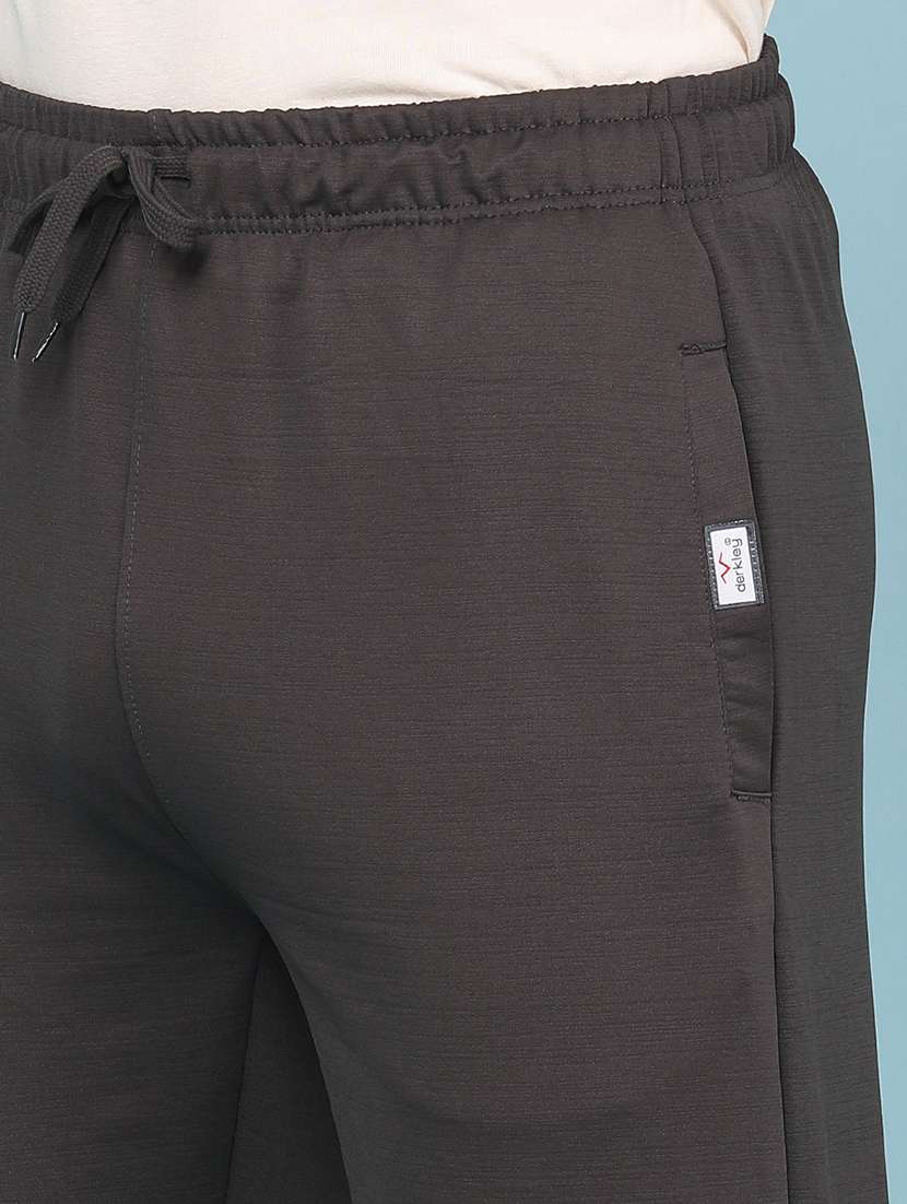men solid mid rise full length track pant - 22410742 -  Standard Image - 1