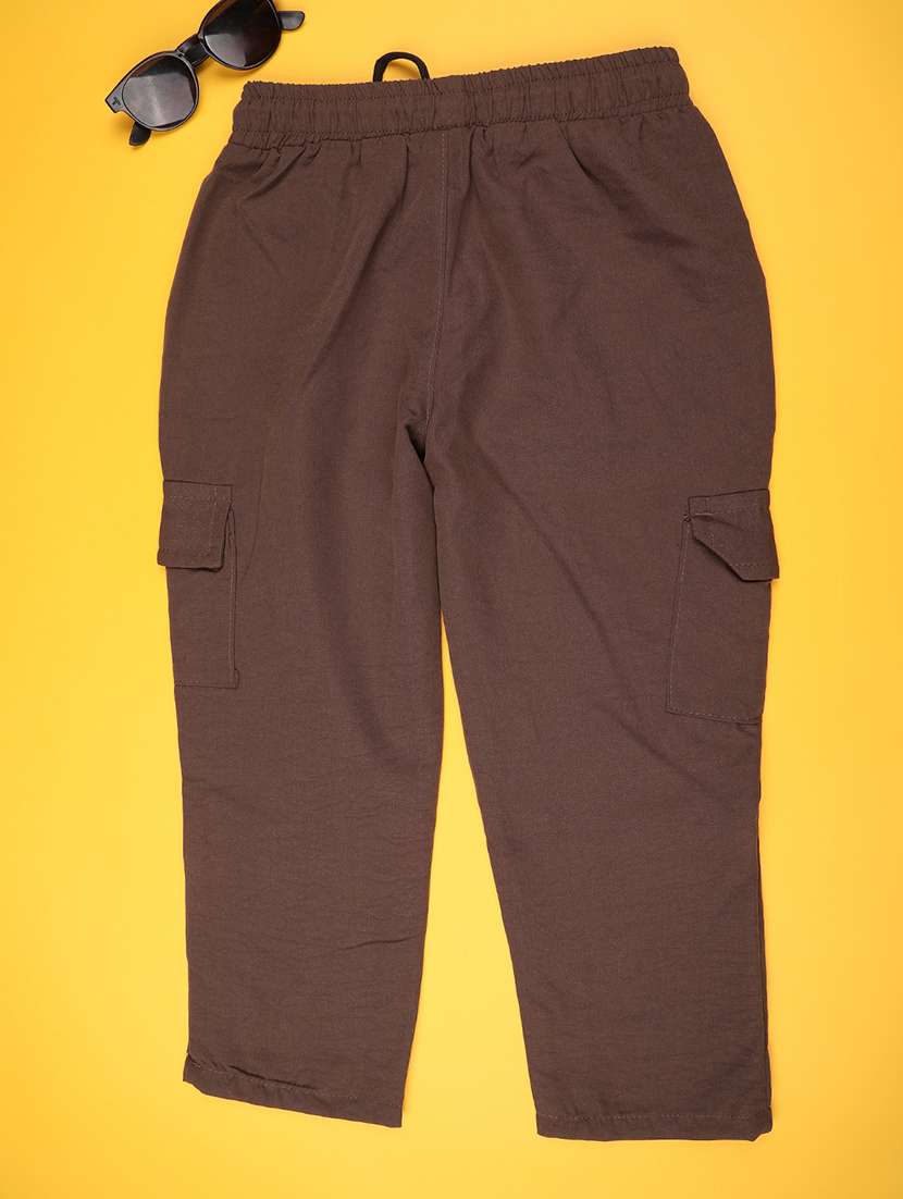 boys solid mid rise cargo - 22410775 -  Standard Image - 1