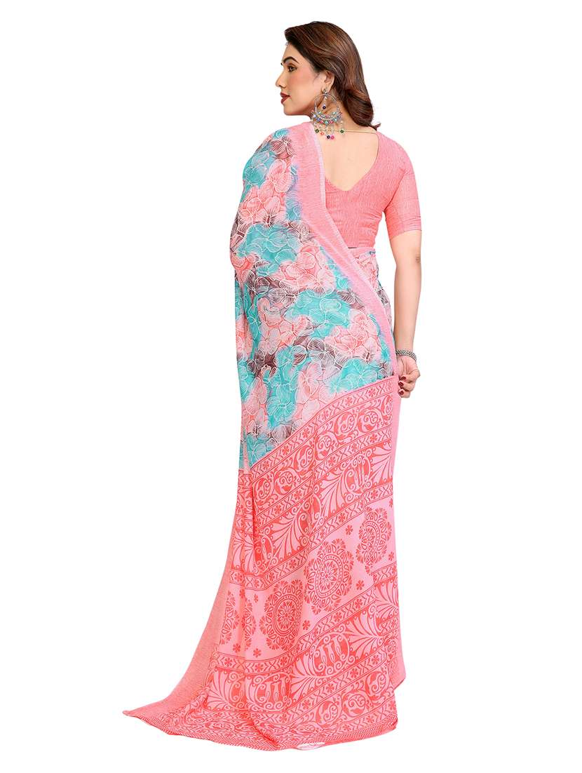 Women Pack Of 2 Printed Combo Saree With Blouse - 22411140 -  Standard Image - 1