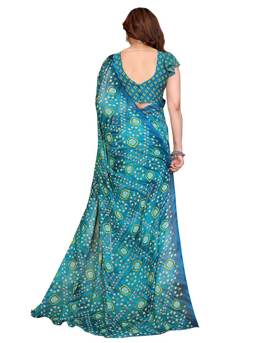 women pack of 2 printed combo saree with blouse - 22411930 -  Standard Image - 1