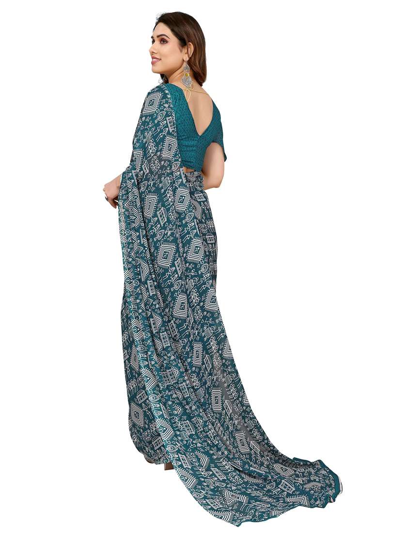 Women Pack Of 2 Printed Combo Saree With Blouse - 22412061 -  Standard Image - 1