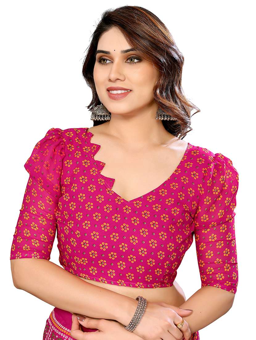 Women Pack Of 2 Printed Combo Saree With Blouse - 22412071 -  Standard Image - 4