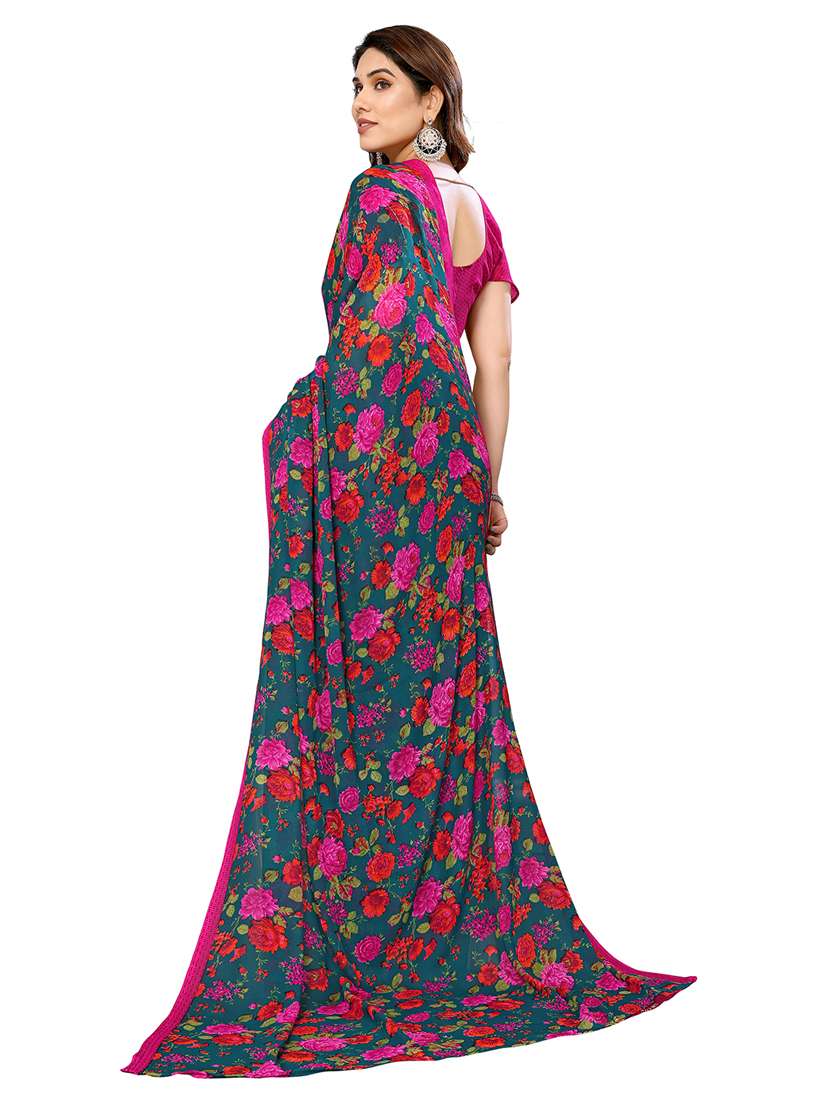 Women Pack Of 2 Printed Combo Saree With Blouse - 22412086 -  Standard Image - 1