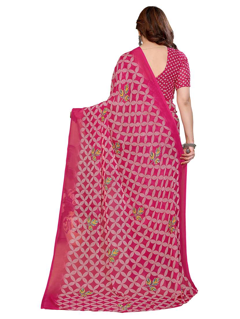 Women Pack Of 2 Printed Combo Saree With Blouse - 22412176 -  Standard Image - 1