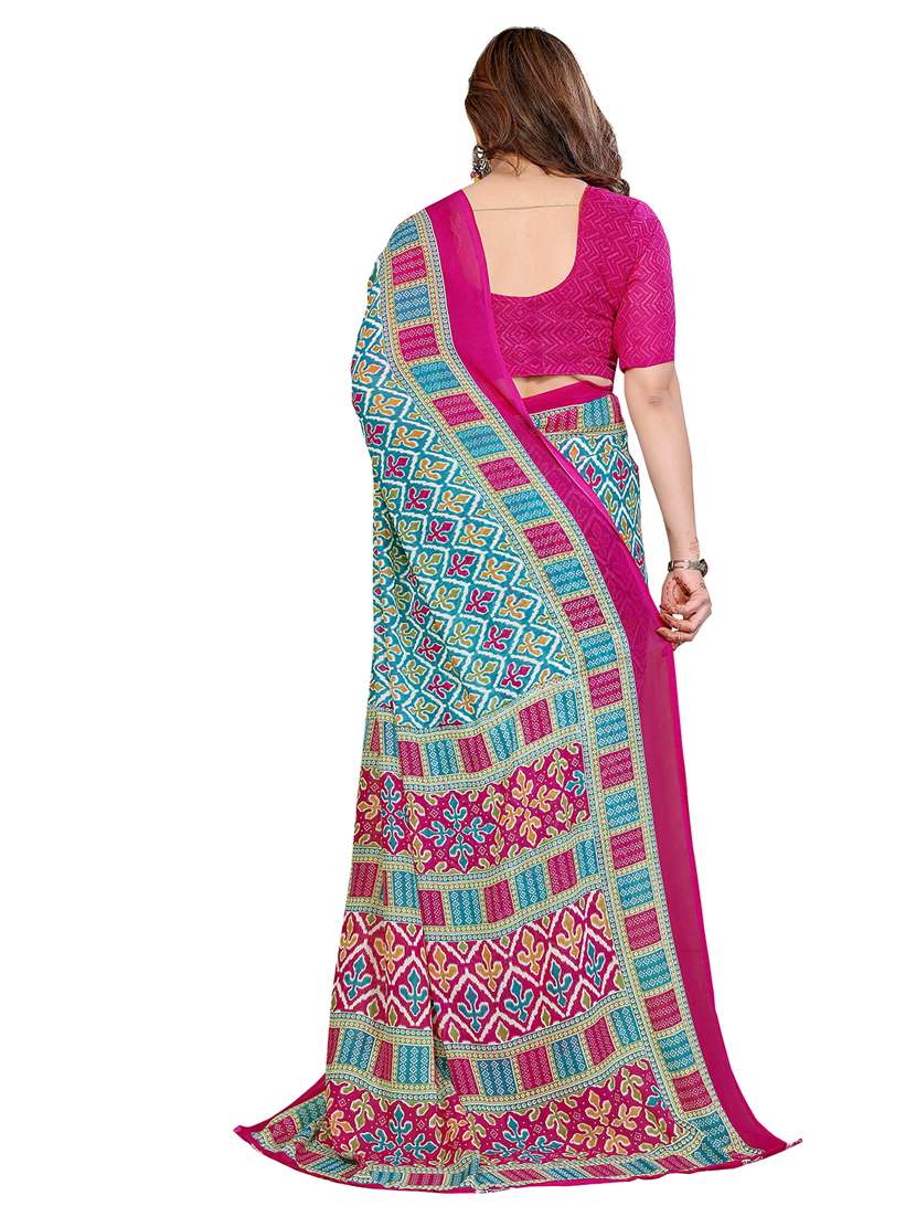 Women Pack Of 2 Printed Combo Saree With Blouse - 22412296 -  Standard Image - 1