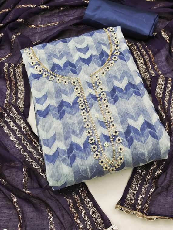 women printed unstitched suit set - 22412965 -  Standard Image - 1