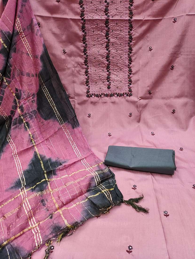 women solid with work unstitched suit set - 22412975 -  Standard Image - 1