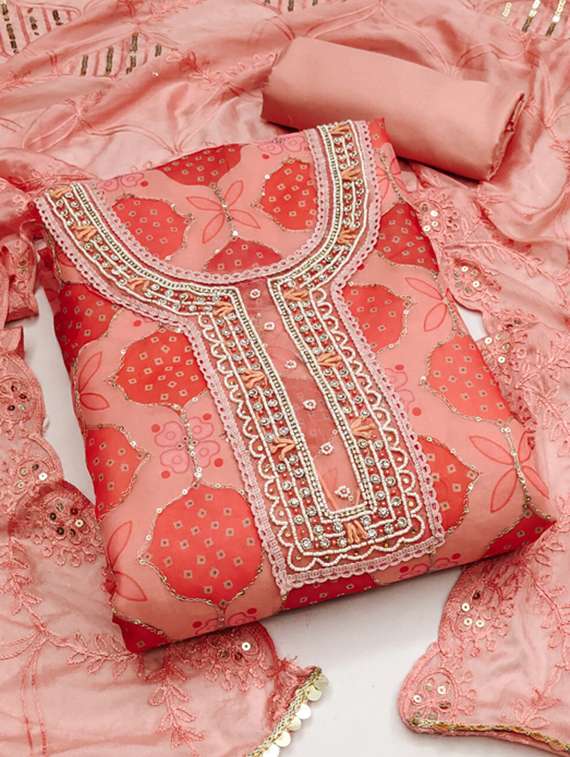 Women Printed Embroidered Unstitched Suit Set - 22413253 -  Standard Image - 1